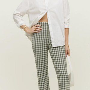 NWT Reformation Franklin Pant in Green Check